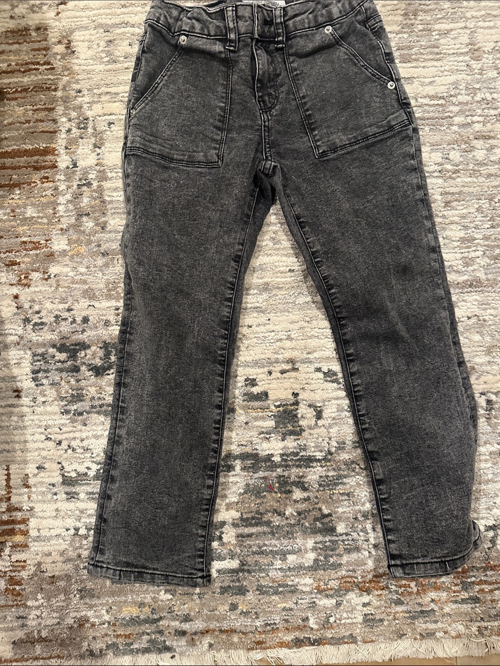 Calvin Klein Black Washed Mid Rise Straight Jeans